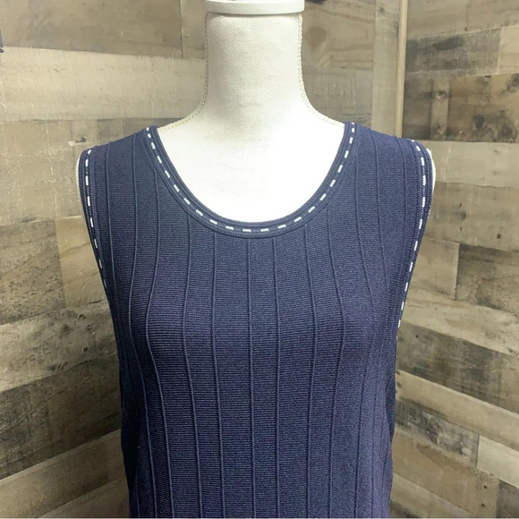 Banana Republic blue/white drop waist long dress size medium statuesque - Picture 3 of 10